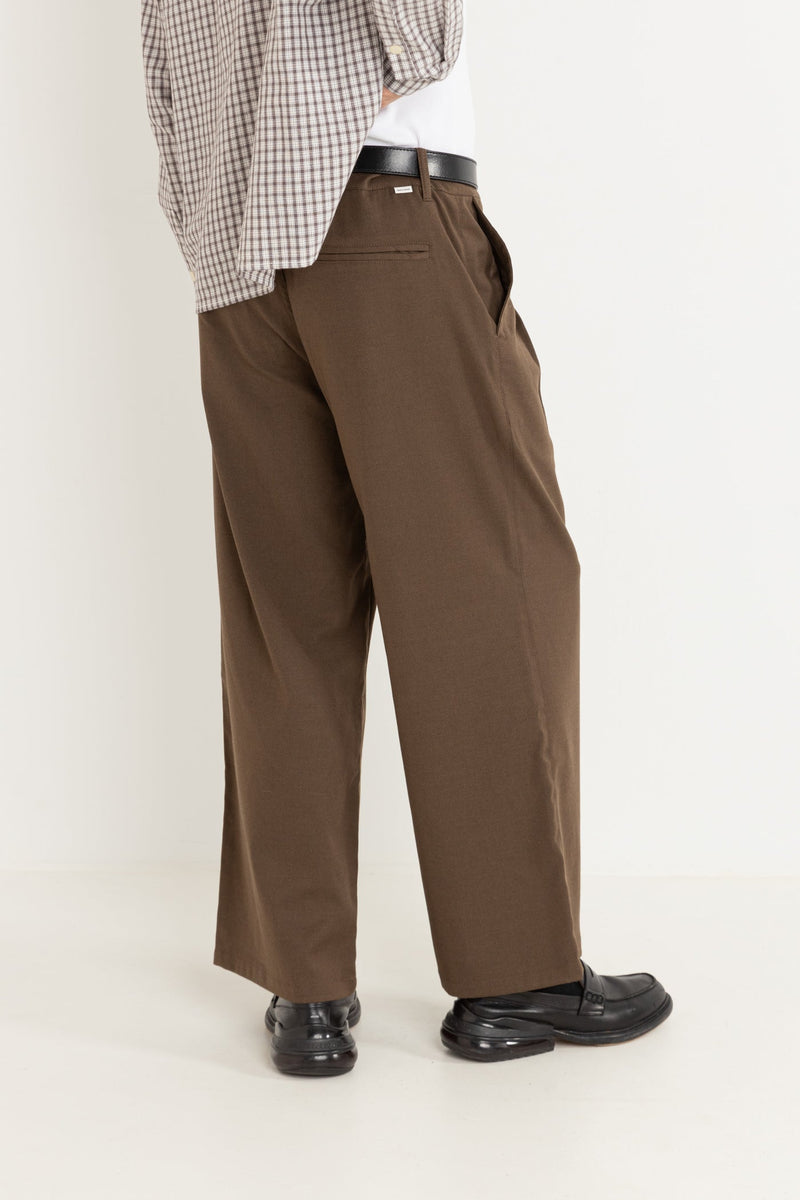 Jesse Pleated Pant Dark Brown