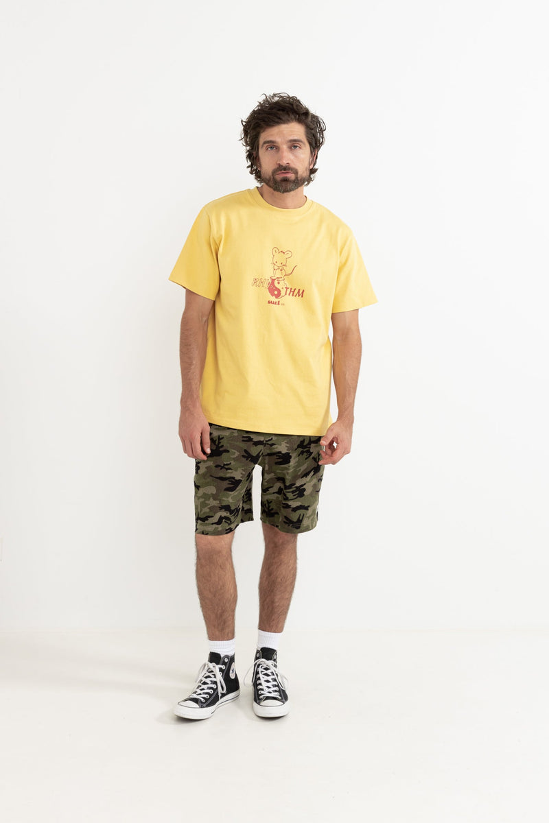 Peace And Fromage Vintage Ss T-Shirt Yellow