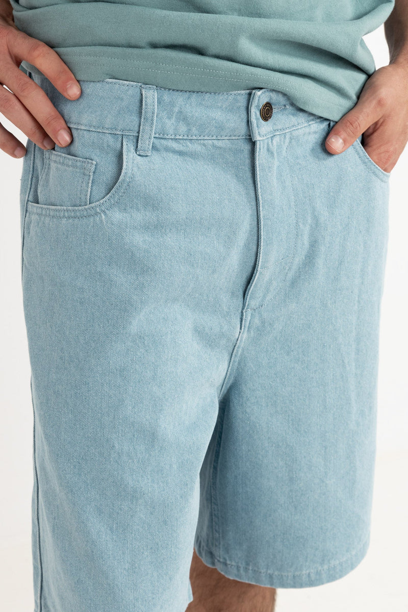 Wave Washed Denim Short Blue Wash