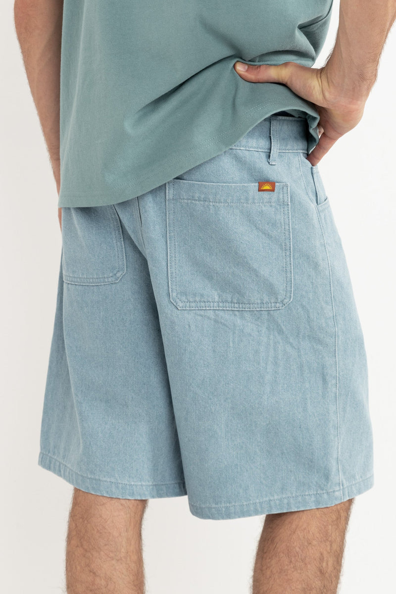 Wave Washed Denim Short Blue Wash