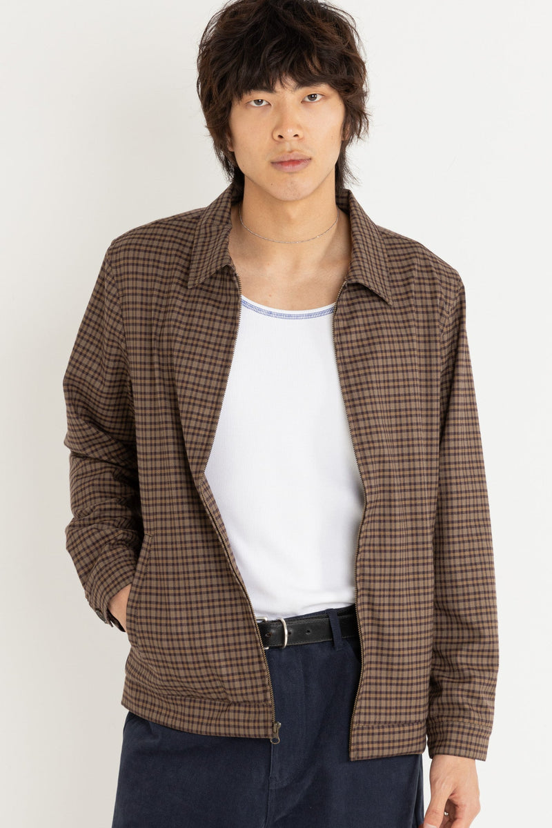 Flavell Check Jacket Brown