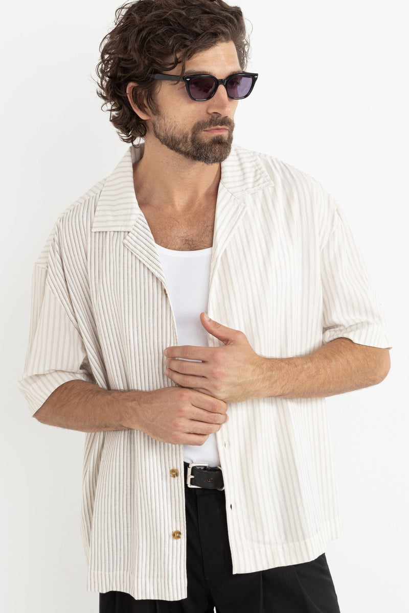 Stripe Exchange Relaxed Ss Shirt Brown