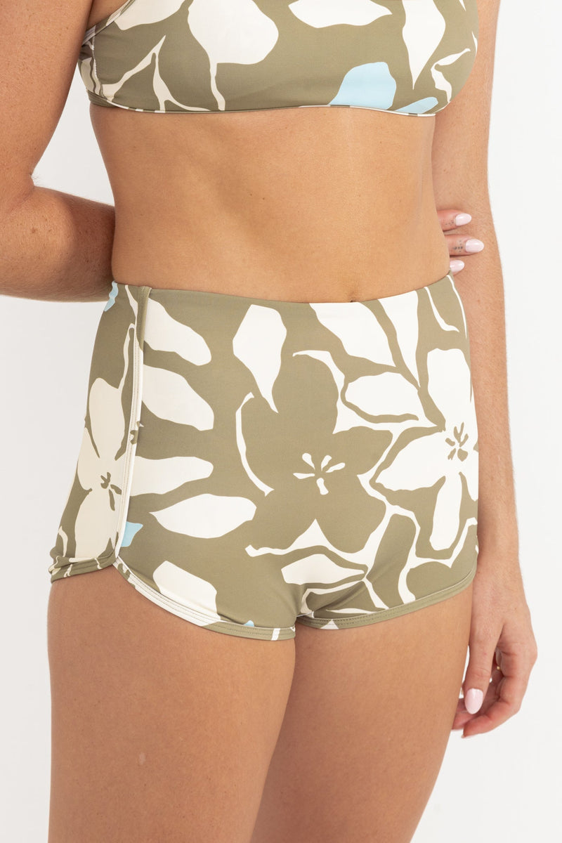 Georgie Floral Boyleg Short Green