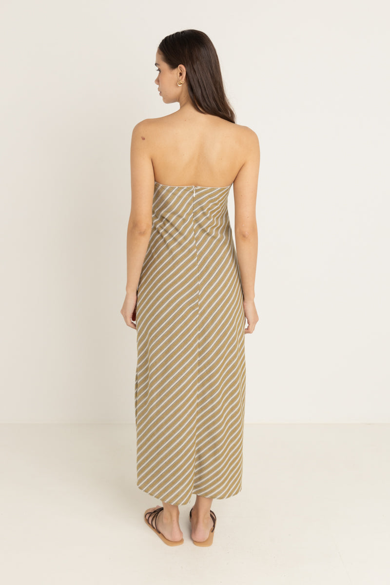Dalias Bias Midi Dress Olive