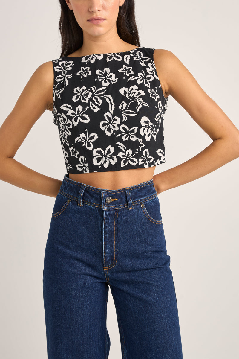 Roselle Tie Back Top Roselle Floral