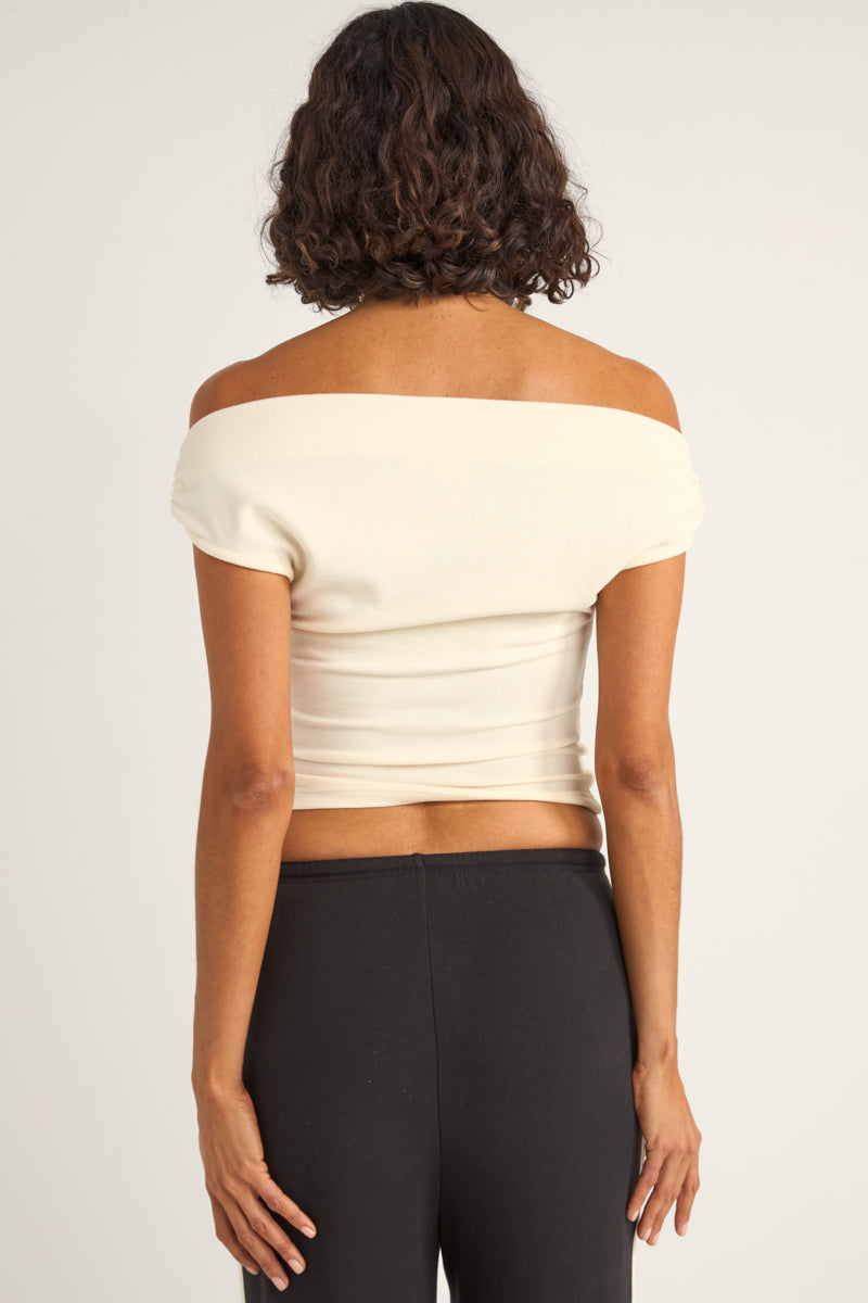 Juno Off Shoulder Top Cream