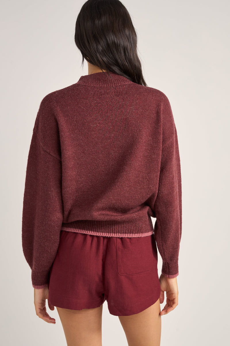 Juliet Floral Jumper Burgundy