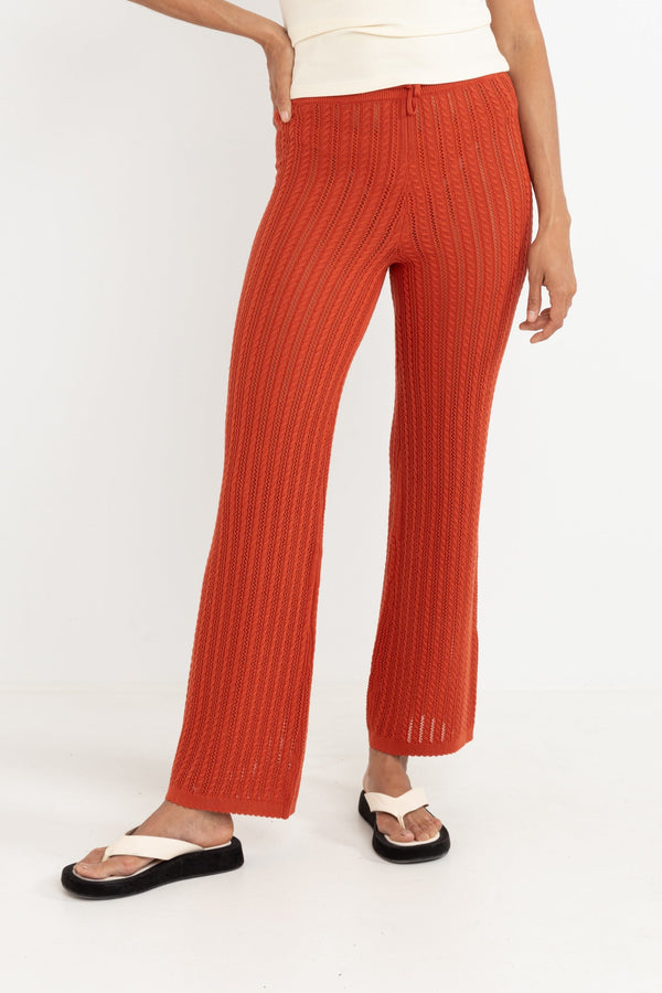 Scallop Knit Pant Burnt Orange