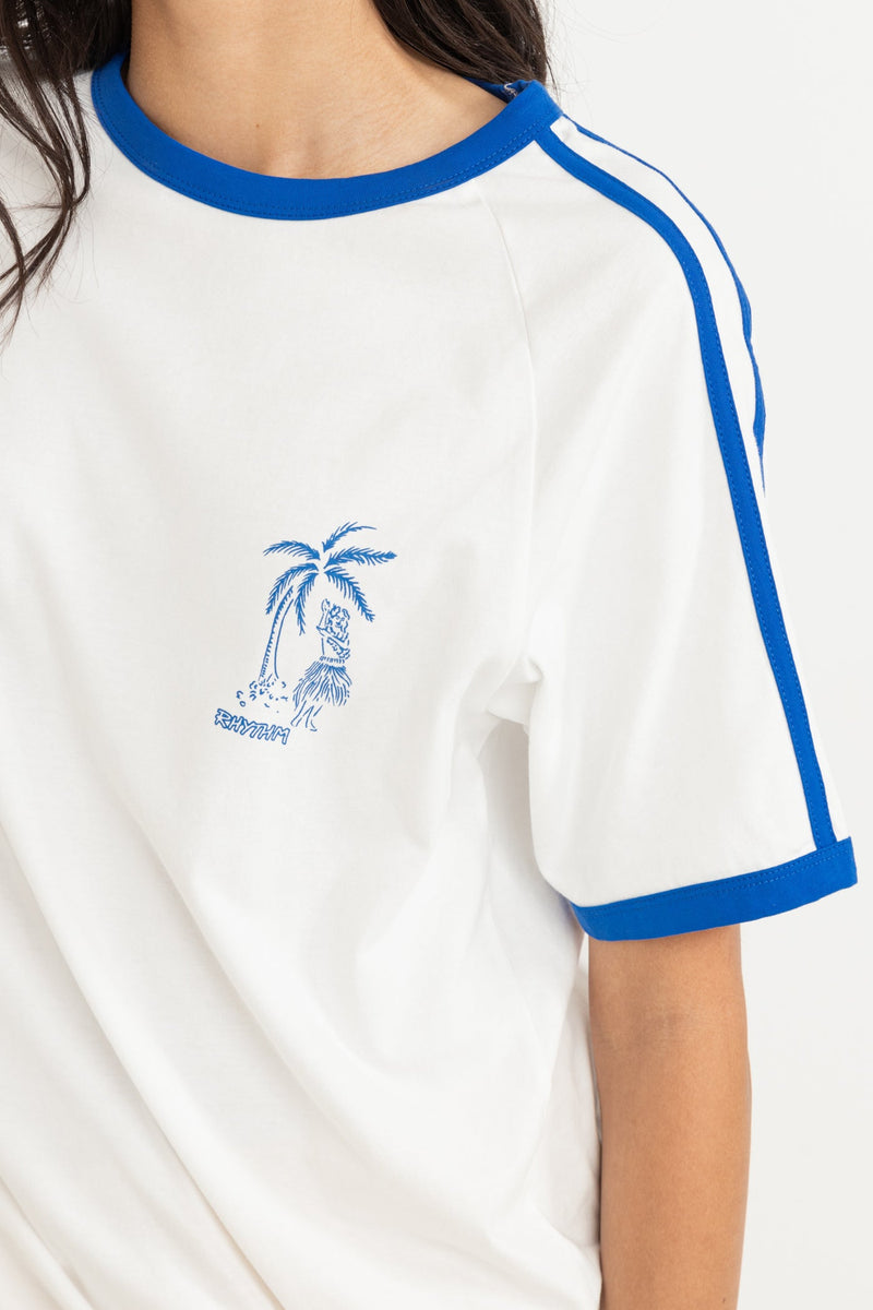 Under The Palm Ringer Tee Blue