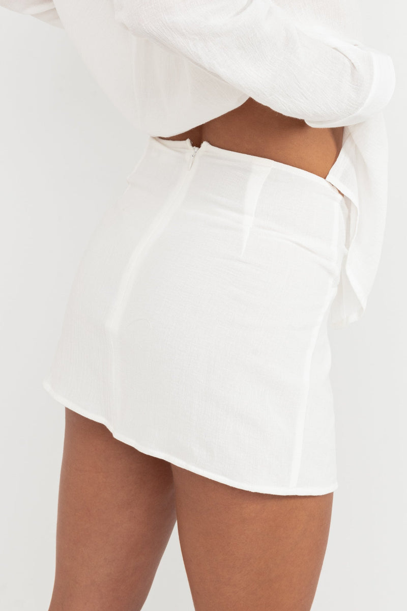 Asta Knot Mini Skirt Off White