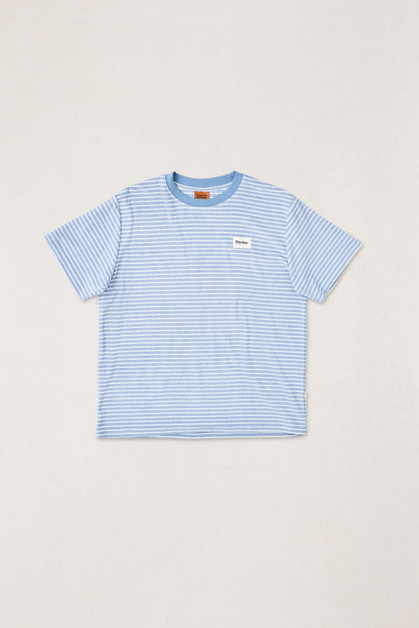 Vintage Terry Stripe Ss T-Shirt Blue