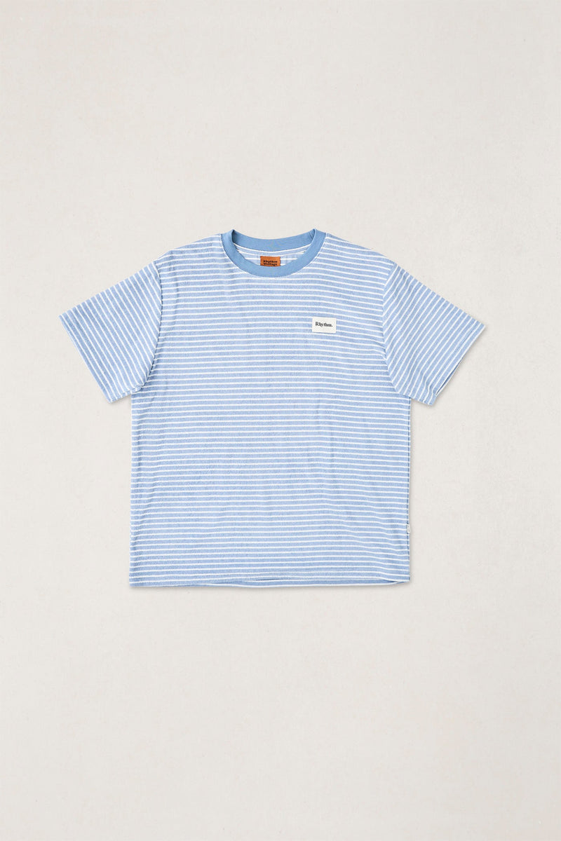 Vintage Terry Stripe Ss T-Shirt Blue