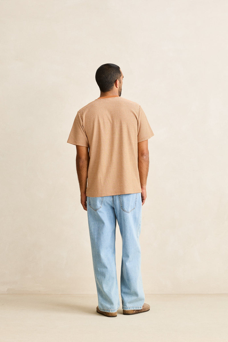 Essential Stripe Ss T-Shirt Tobacco
