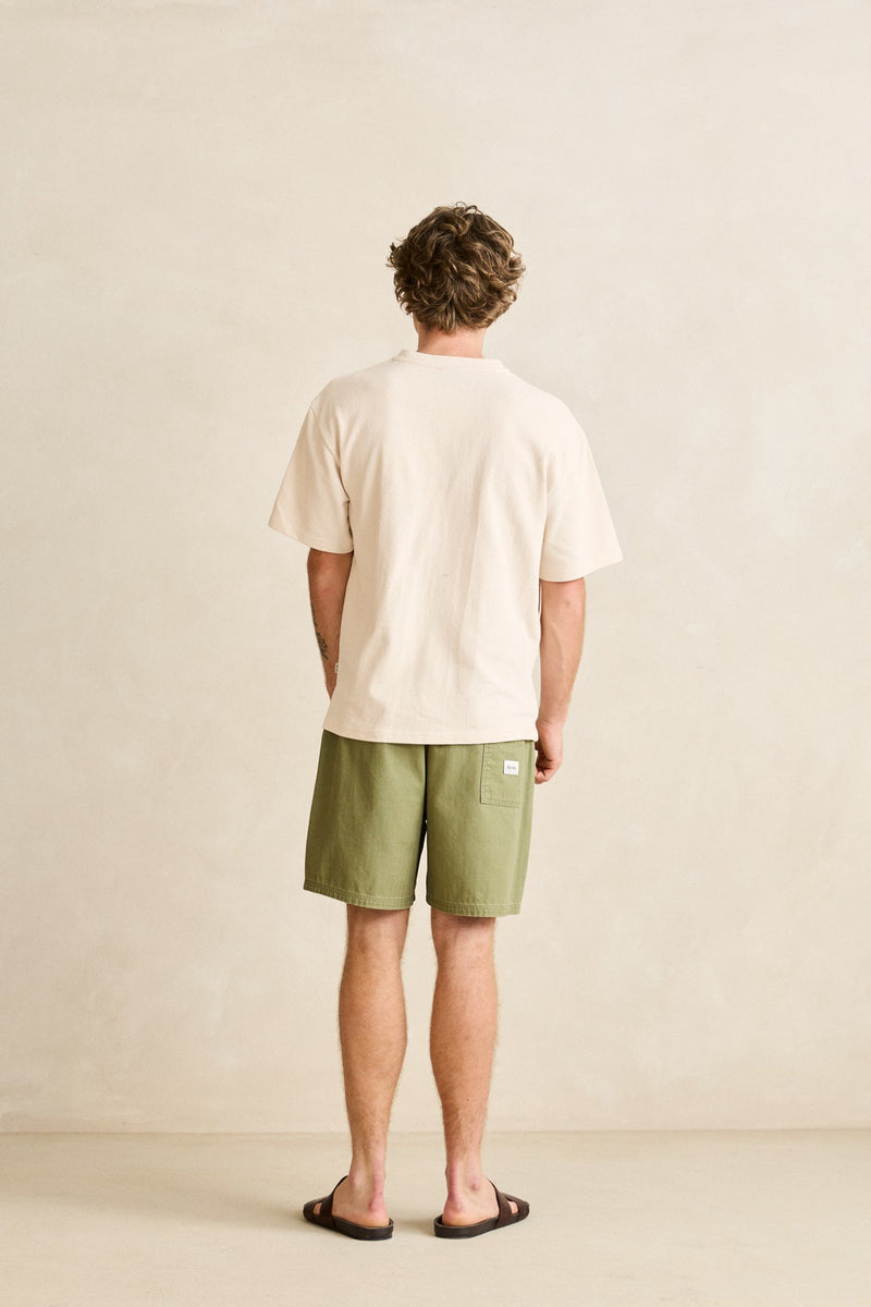 Vintage Jersey Ss Henley Natural