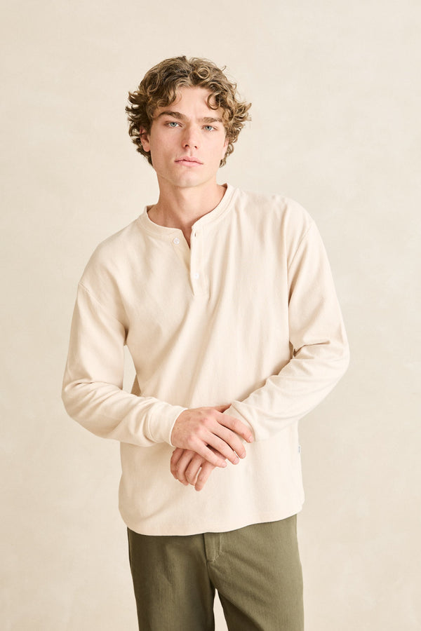Vintage Jersey Ls Henley Natural