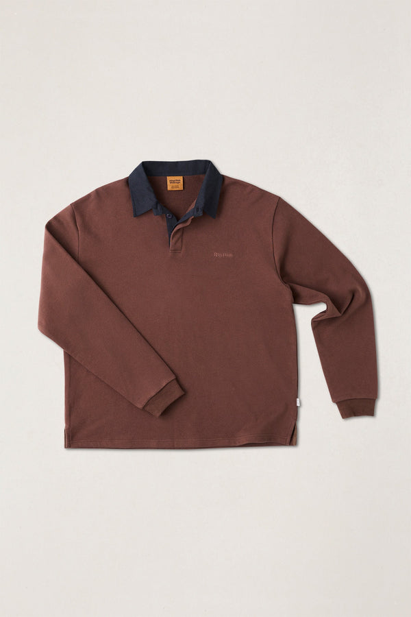 Koa Ls Rugby Polo Chocolate