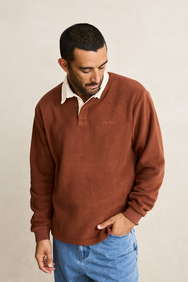 Chasm Polo Fleece Baked Clay