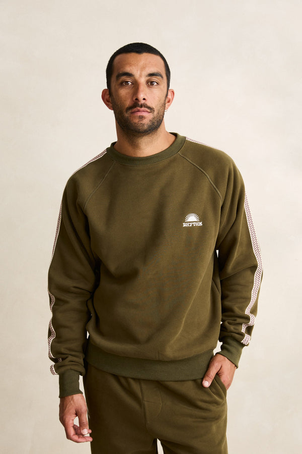 Tape Track Pullover  Olive