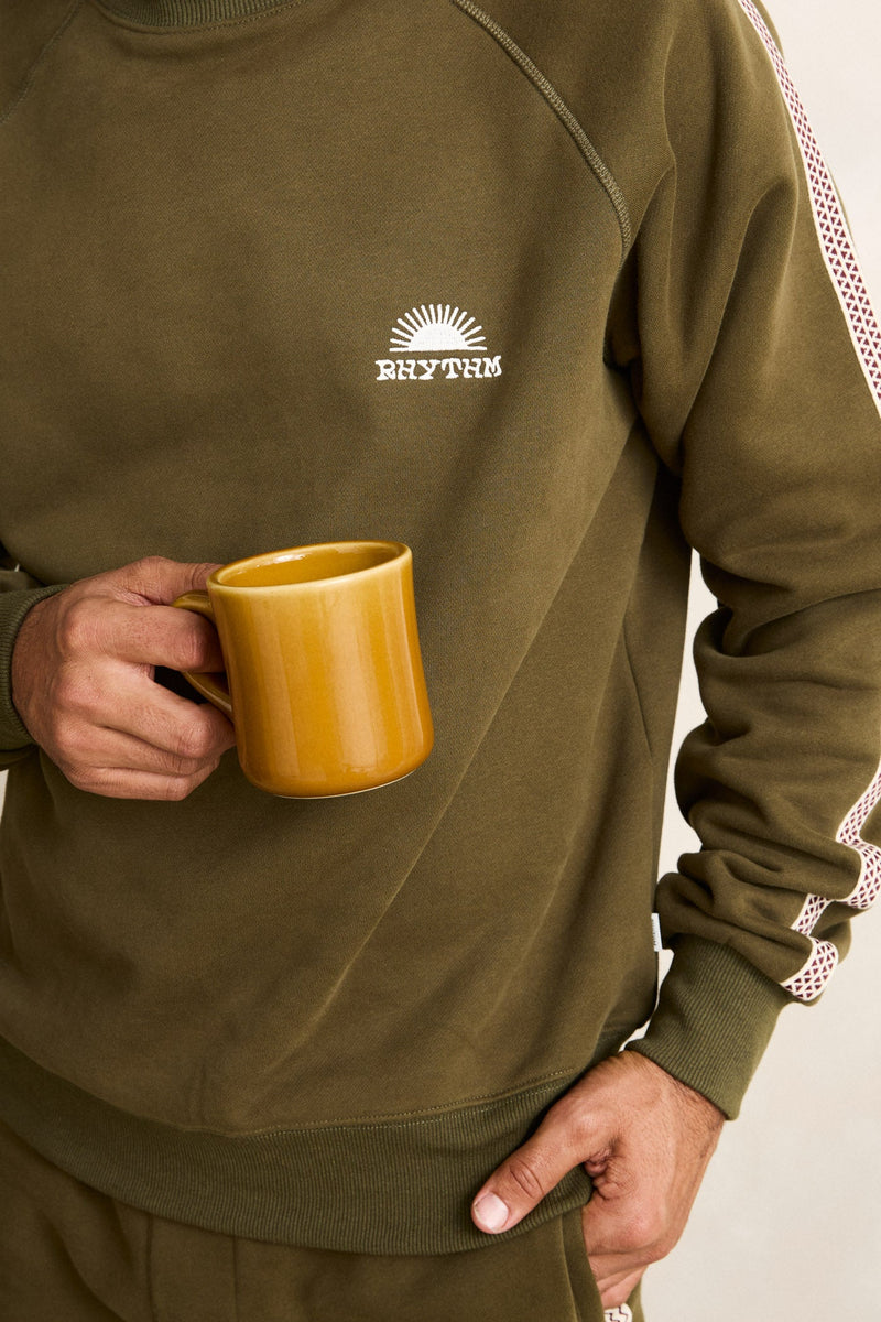 Tape Track Pullover  Olive