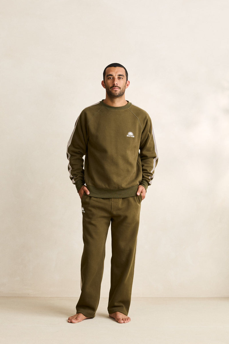 Tape Track Pullover  Olive