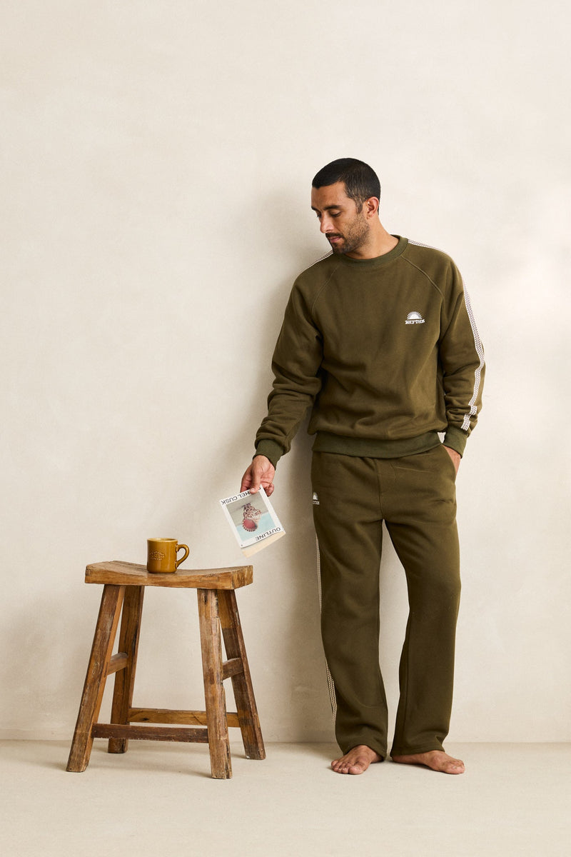 Tape Track Pullover  Olive