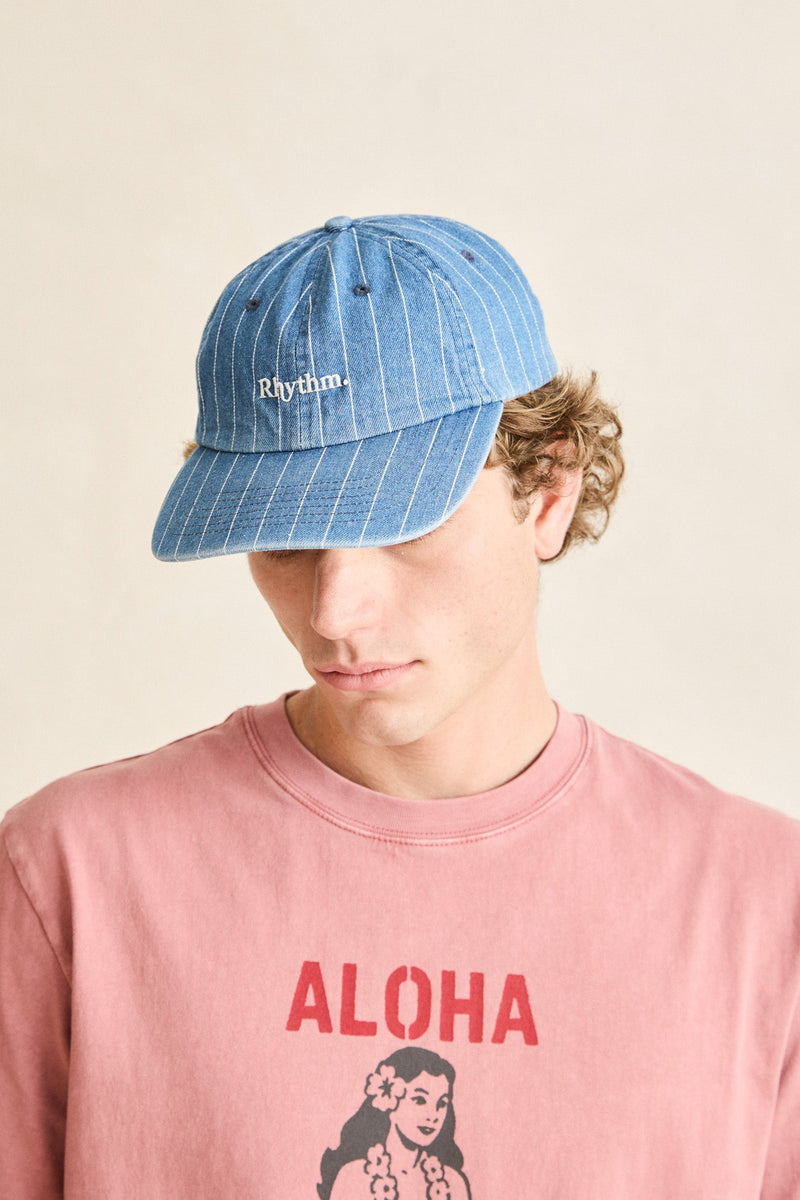 Essential Pin Stripe Denim Cap Washed Indigo