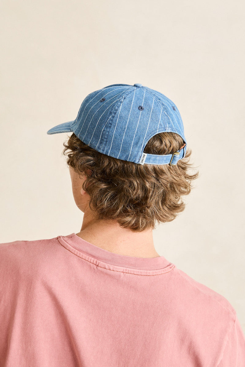 Essential Pin Stripe Denim Cap Washed Indigo