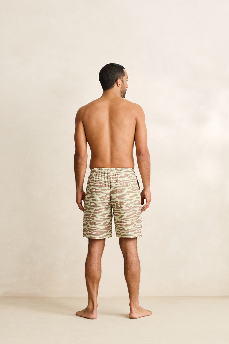Leo Camo Beach Short Sage
