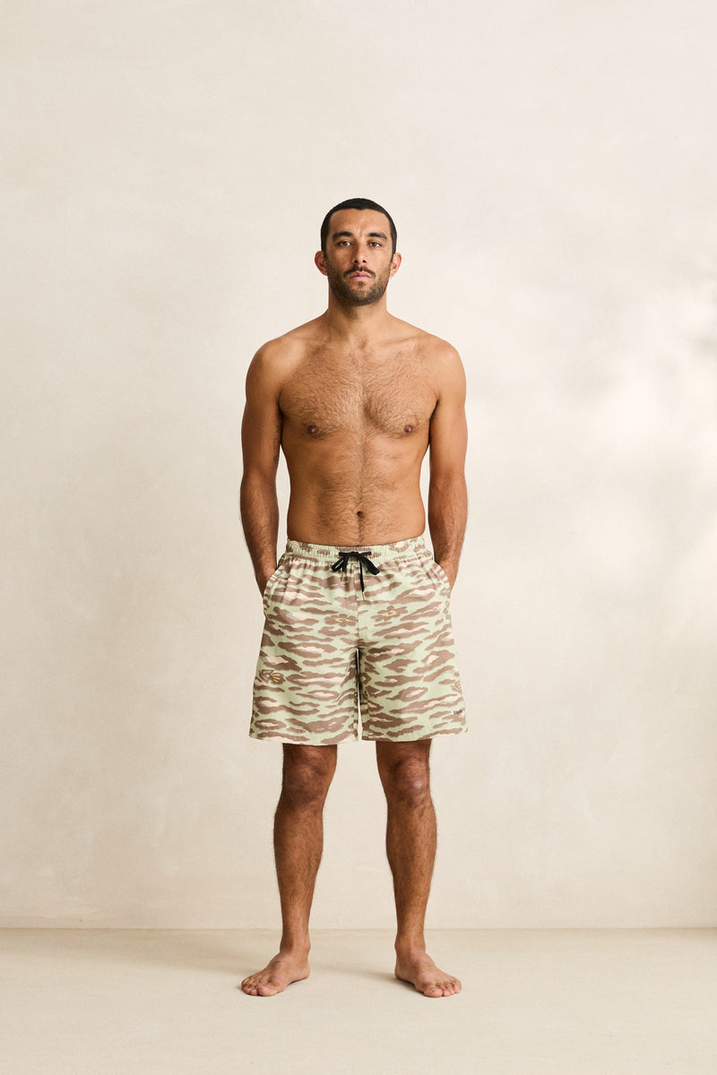 Leo Camo Beach Short Sage