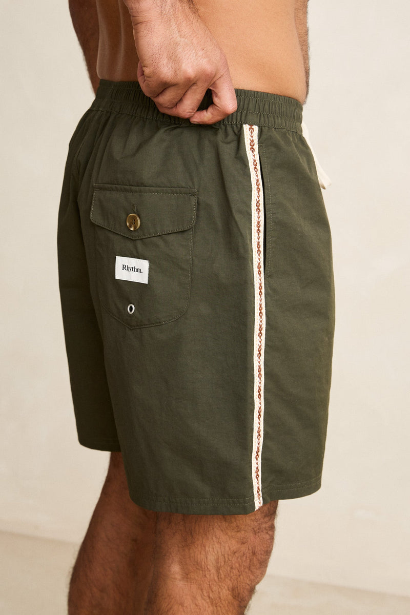 Woven Tape Beach Short Olive