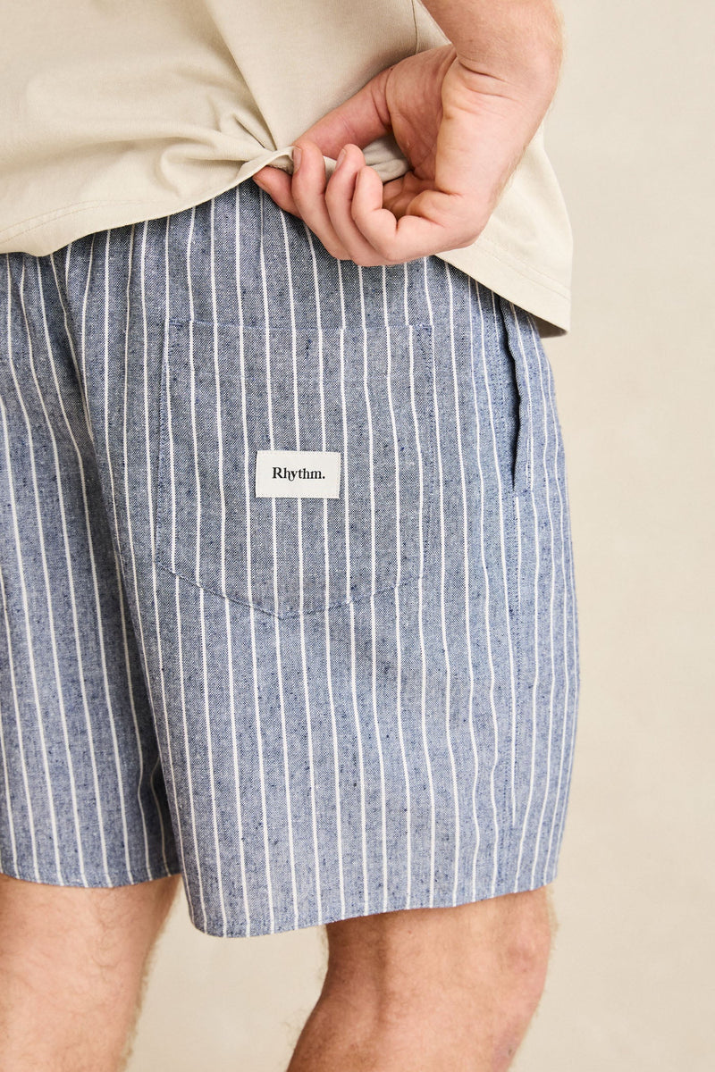 Linen Pin Stripe Jam Indigo