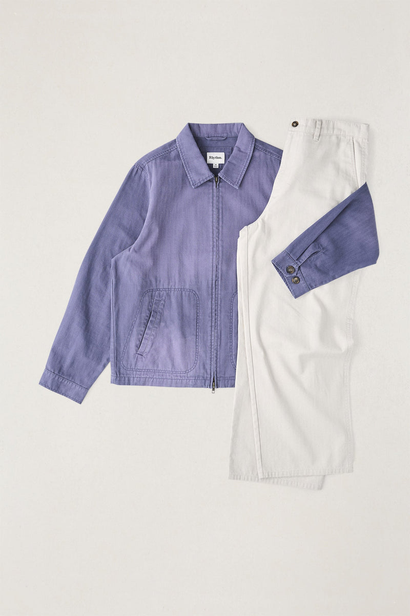 Herringbone Sun Wash Jacket Vintage Blue