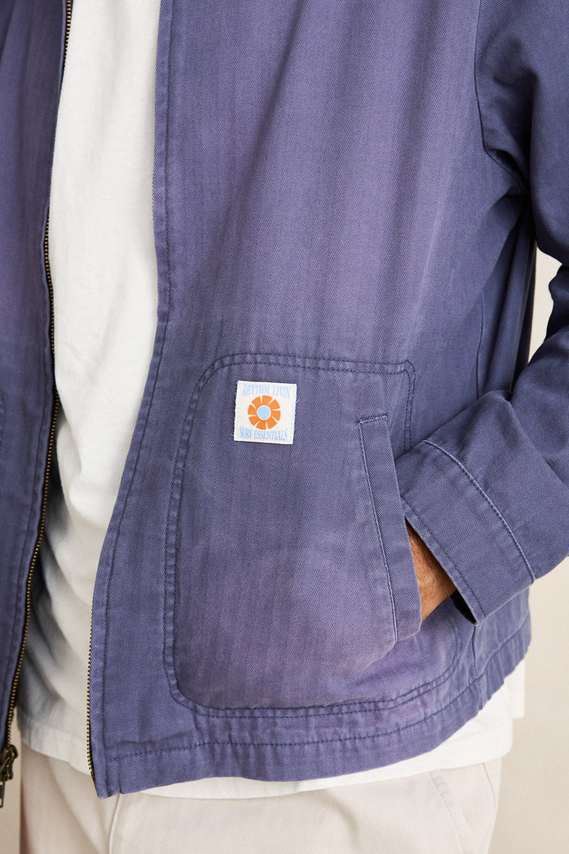 Herringbone Sun Wash Jacket Vintage Blue