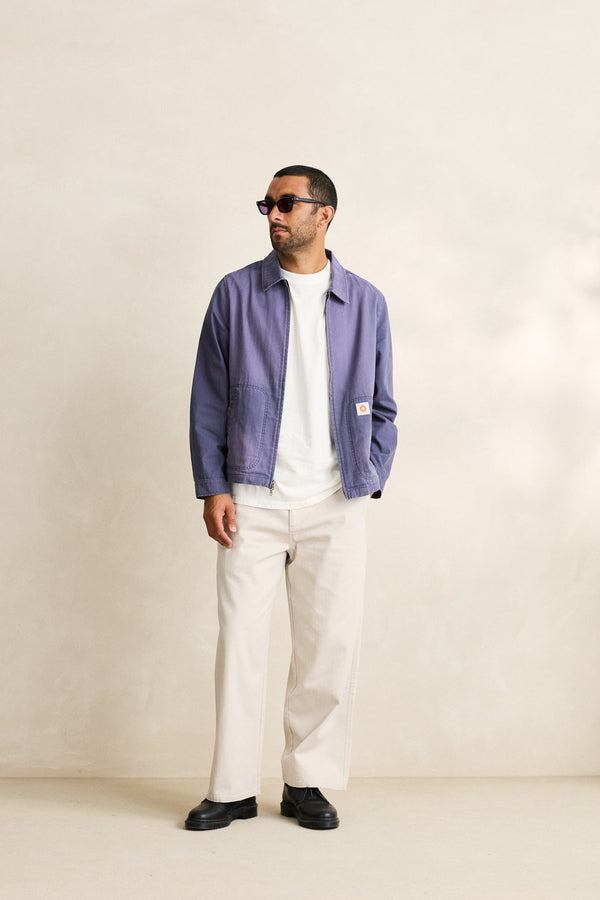 Herringbone Sun Wash Jacket Vintage Blue