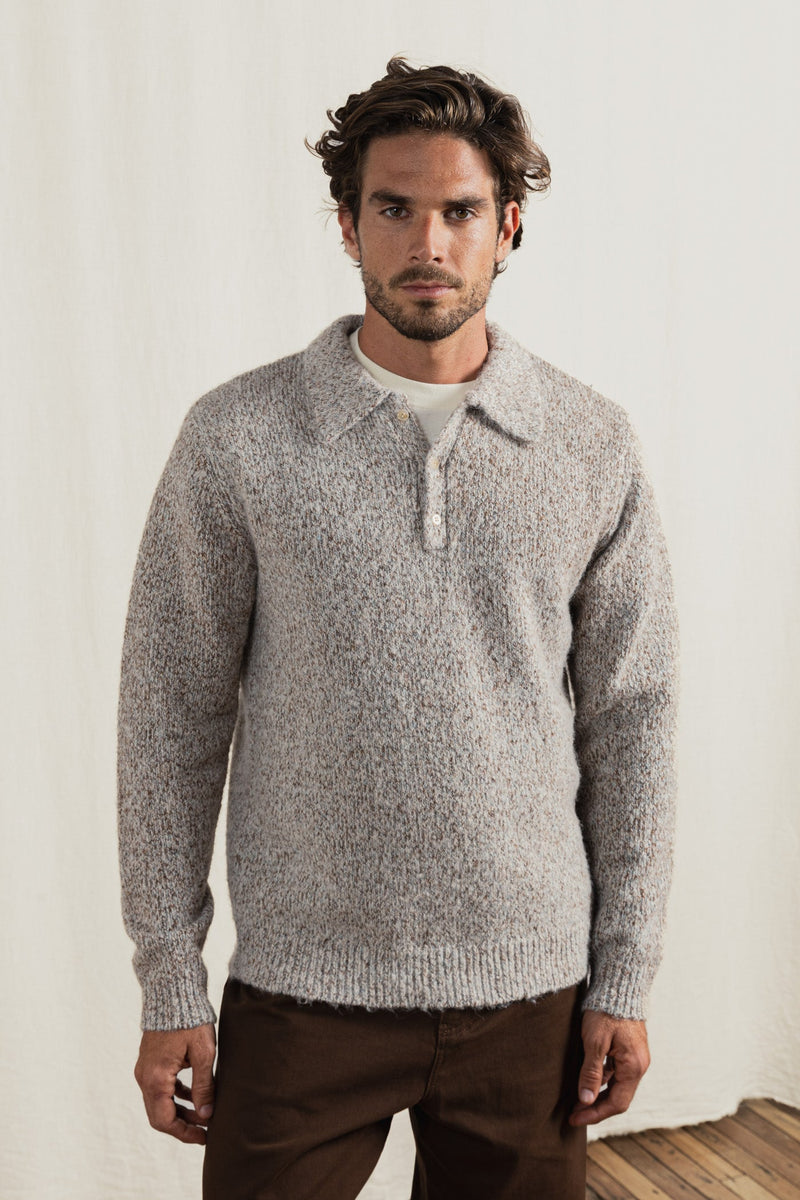 Kinetic Collared Knit Tobacco