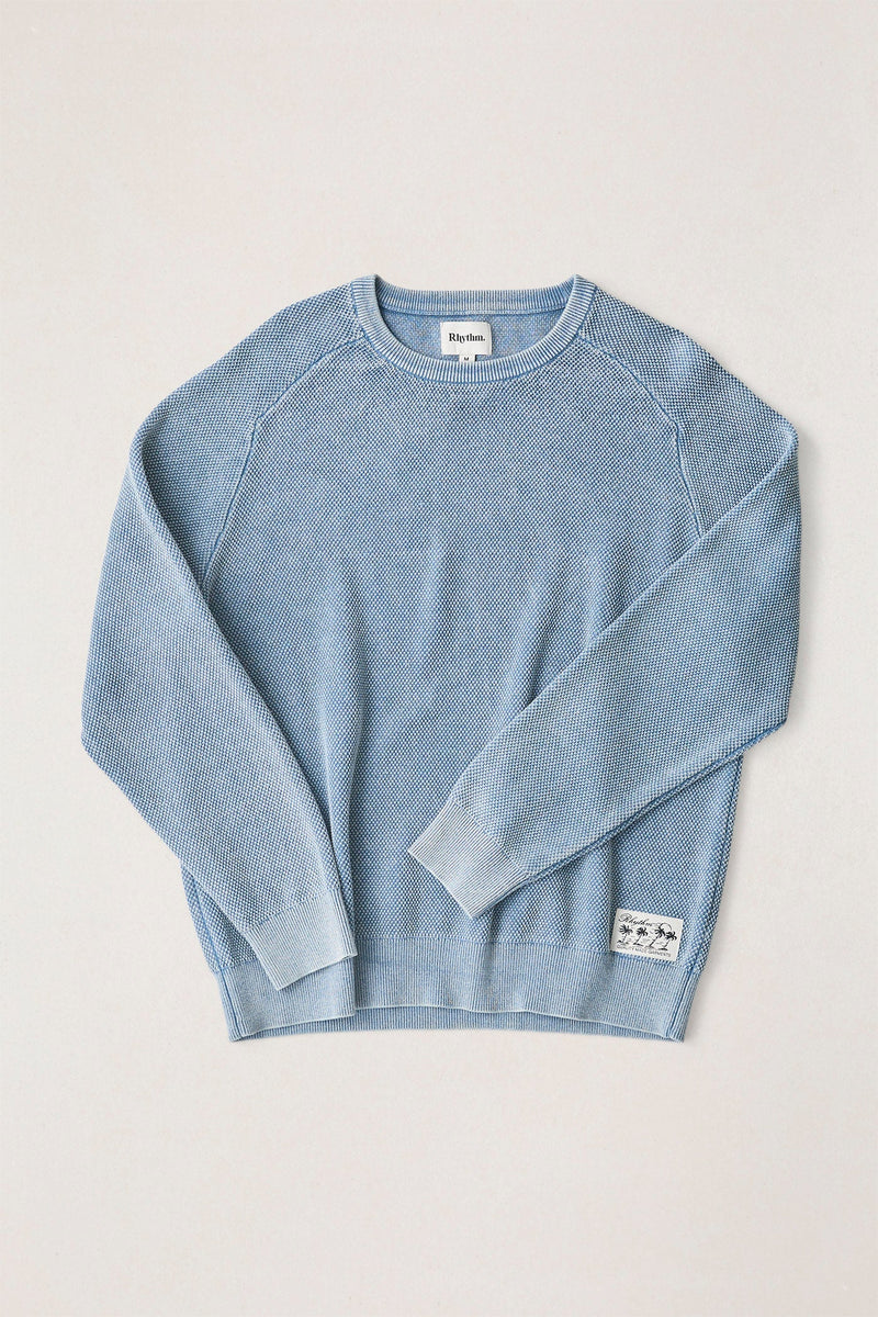 Polu Crew Knit Washed Blue