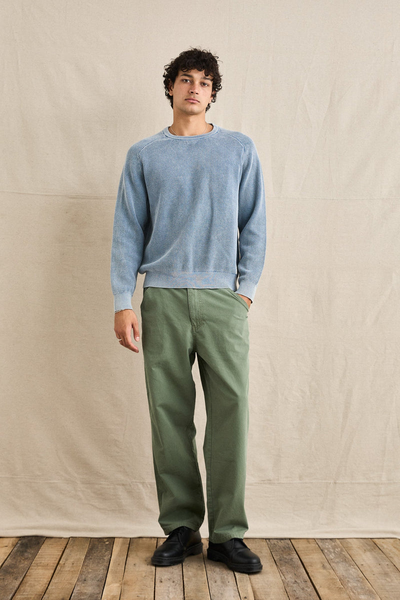 Polu Crew Knit Washed Blue