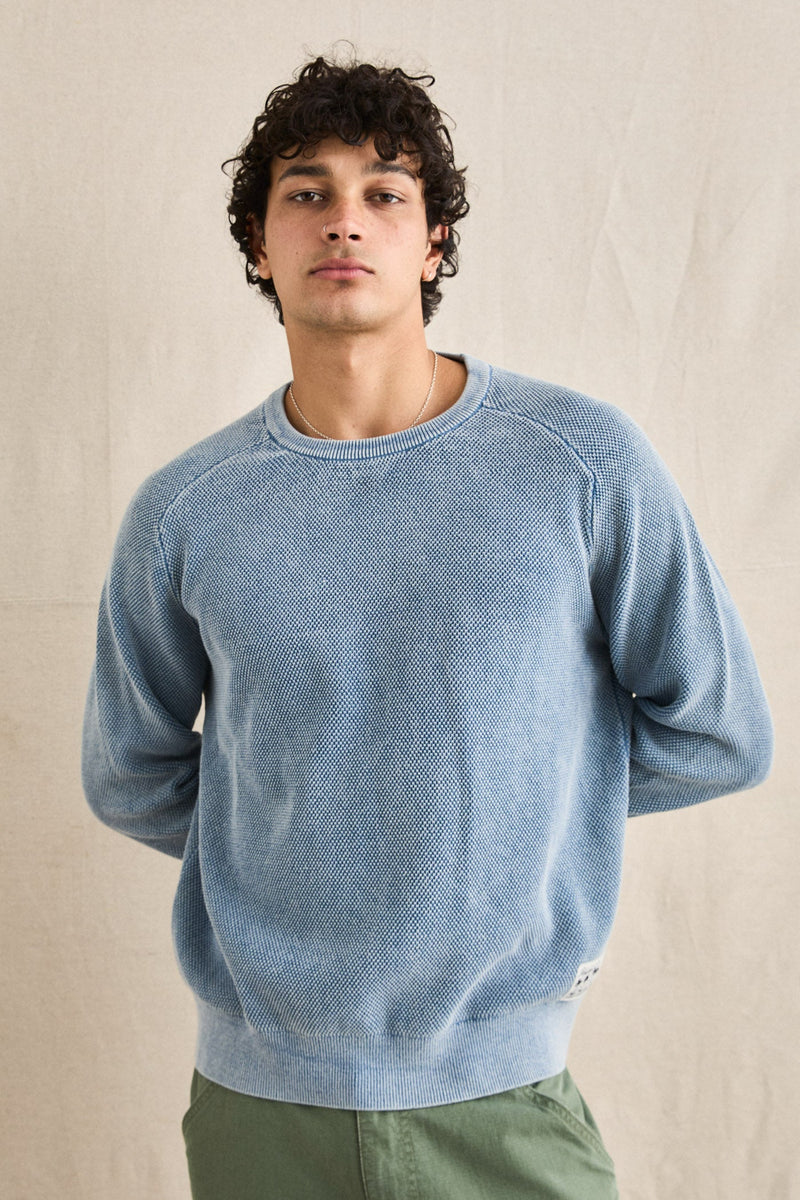 Polu Crew Knit Washed Blue