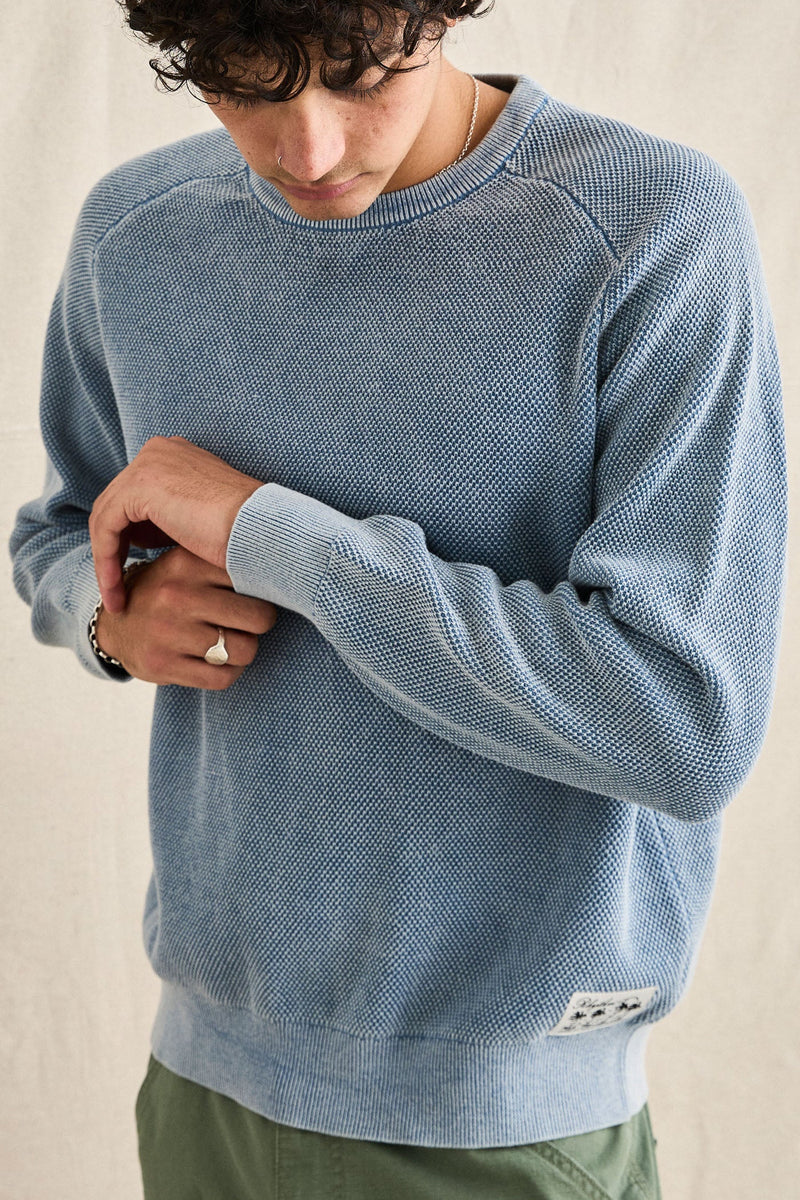 Polu Crew Knit Washed Blue