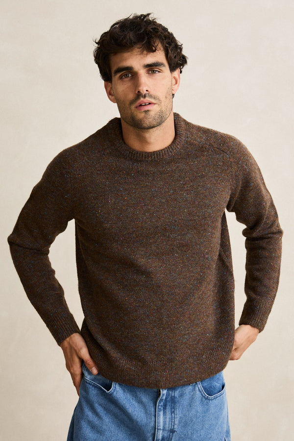 Scramble Crew Knit Brown