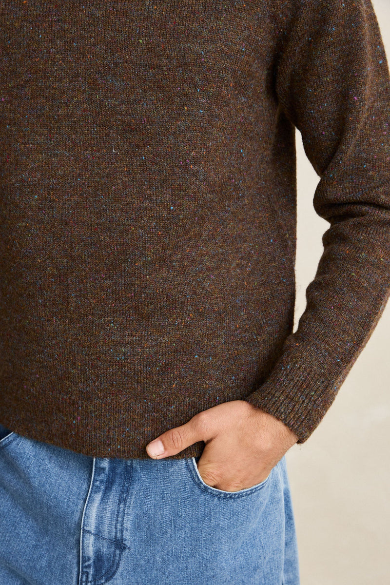 Scramble Crew Knit Brown