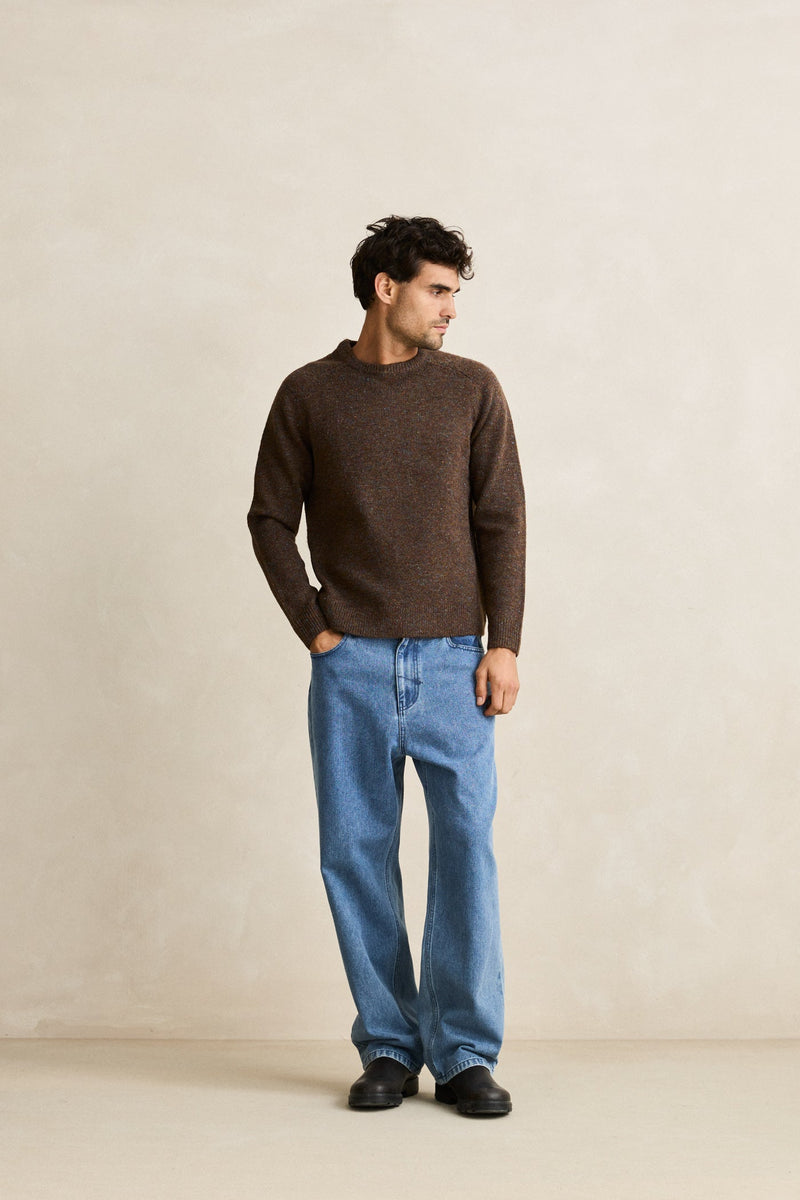 Scramble Crew Knit Brown