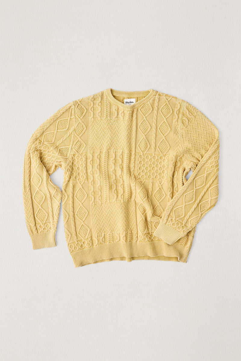 Patchwork Salt Wash Knit Cornsilk