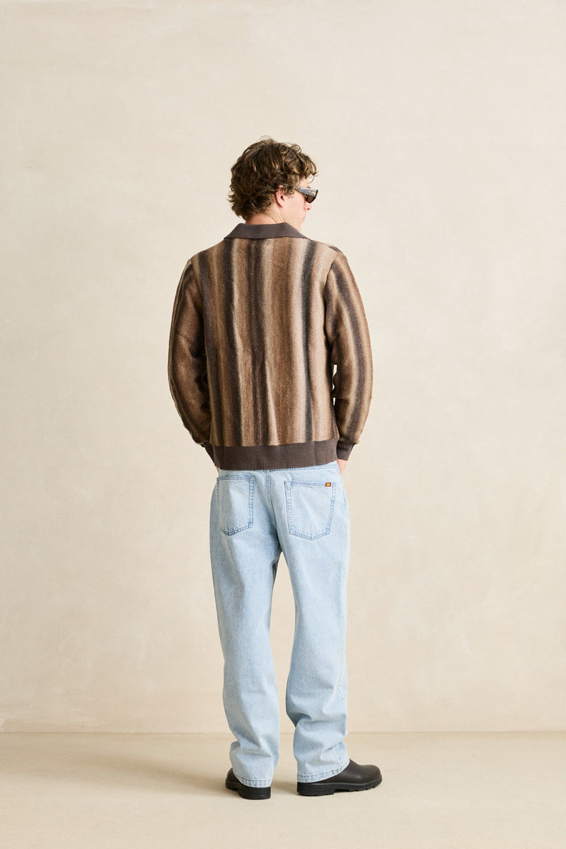 Broadcast Knit Ls Polo Dusty Red