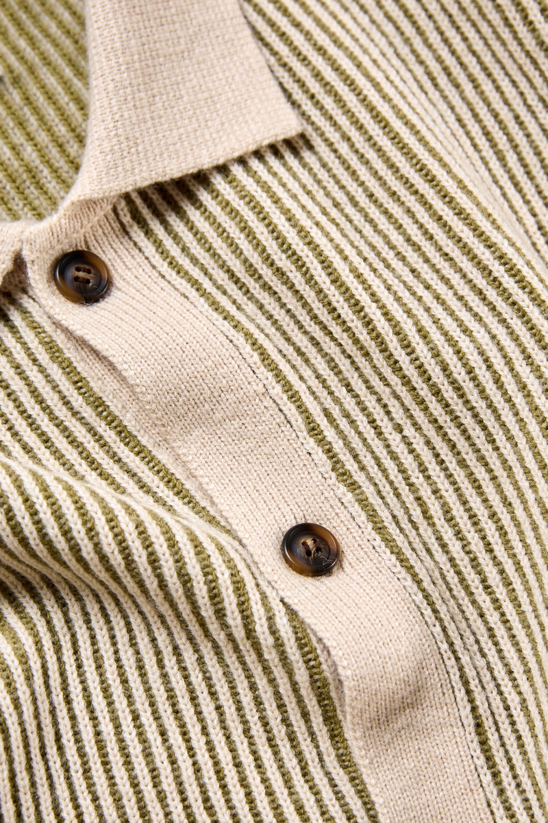 Hi-Lo Button Up Sweater Natural – Rhythm EU