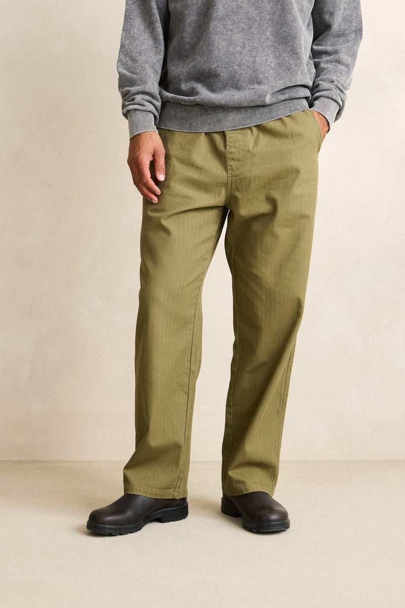 Essential Herringbone Jam Pant Olive
