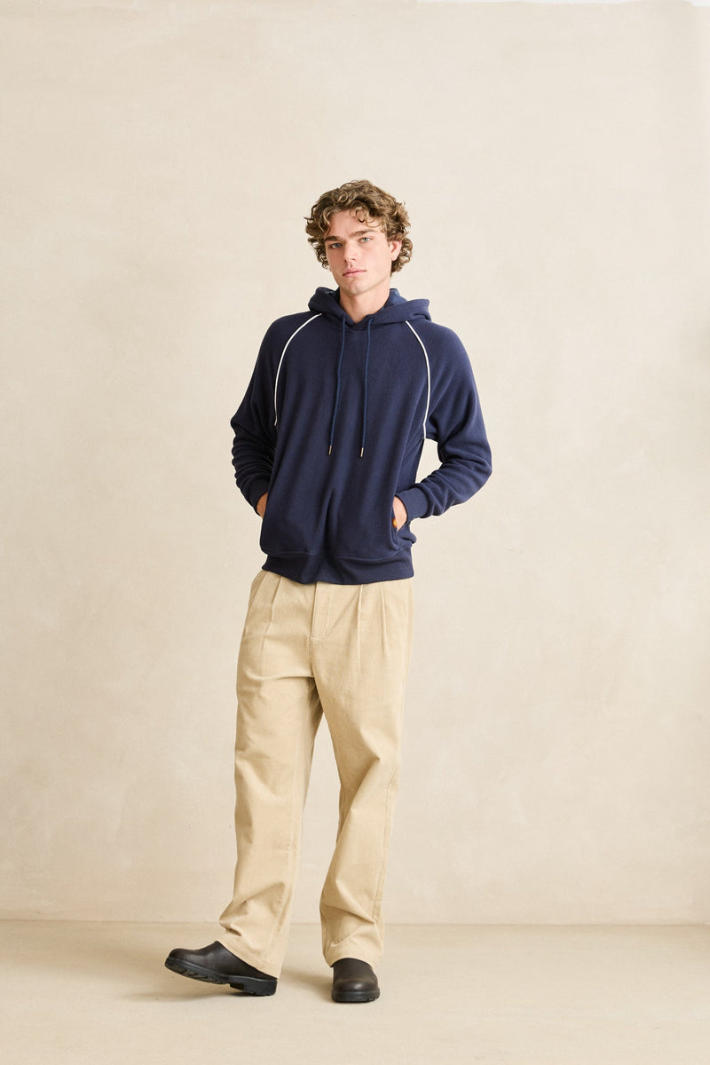 Double Pleat Cord Trouser Sand