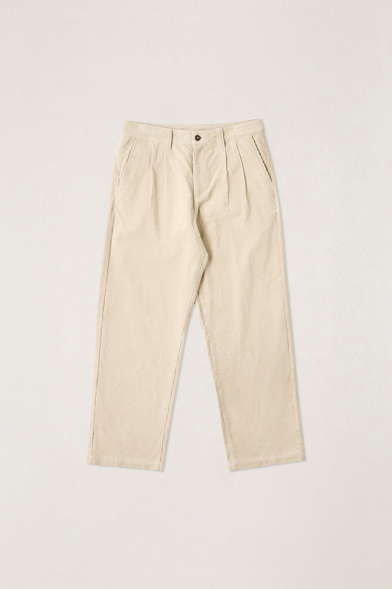 Double Pleat Cord Trouser Sand