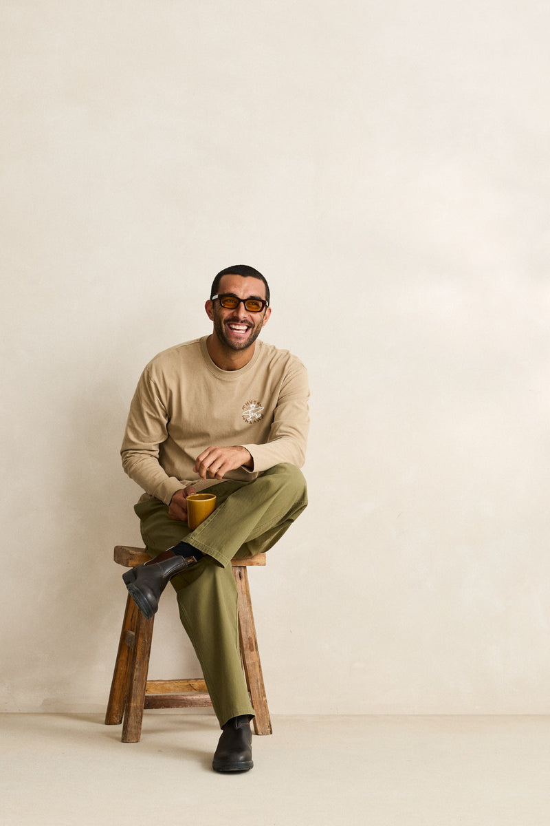 Jaunt Vintage Ls T-Shirt Macadamia