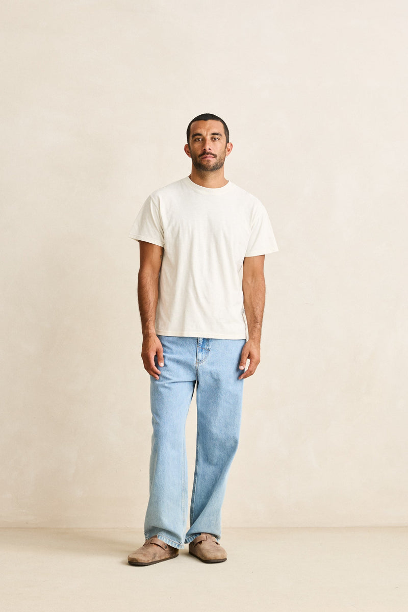 Essential Slub Band Ss T-Shirt Natural